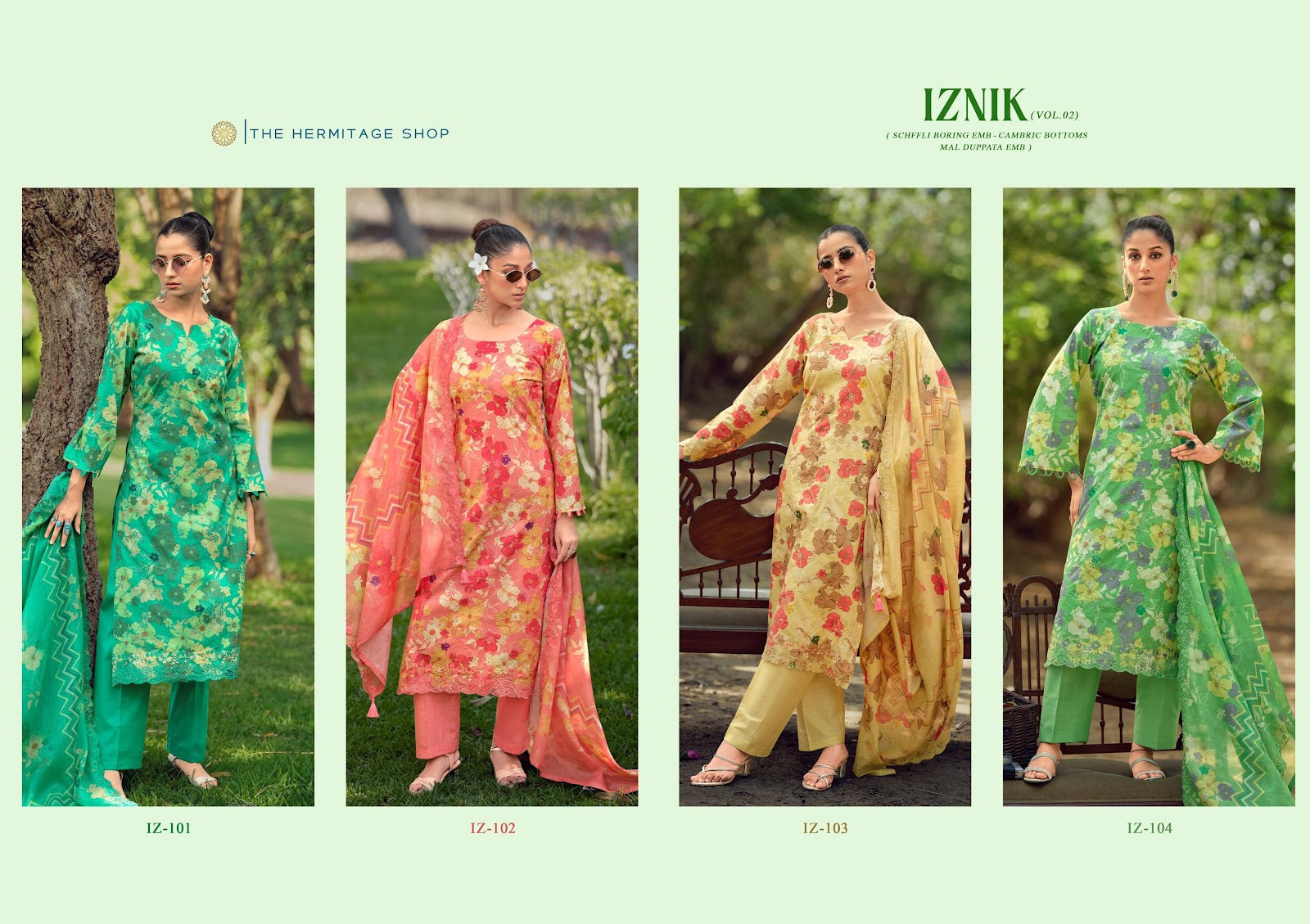 Iznik Vol 2 The Hermitage Shop Cotton Lawn Karachi Salwar Suits Supplier Ahmedabad