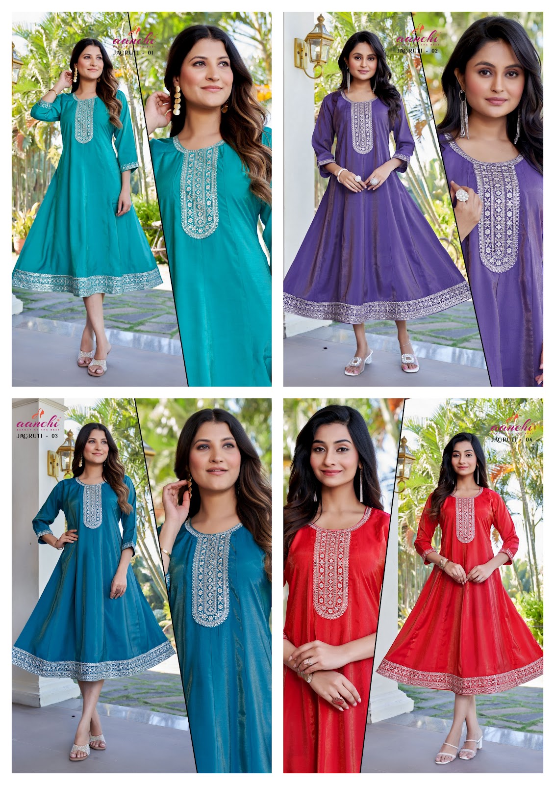 Jagruti Aanchi Shimmer Anarkali Kurtis Exporter Ahmedabad