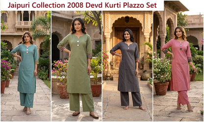 Jaipuri Collection 2008 Devd Kurti Plazzo Set Wholesale Price