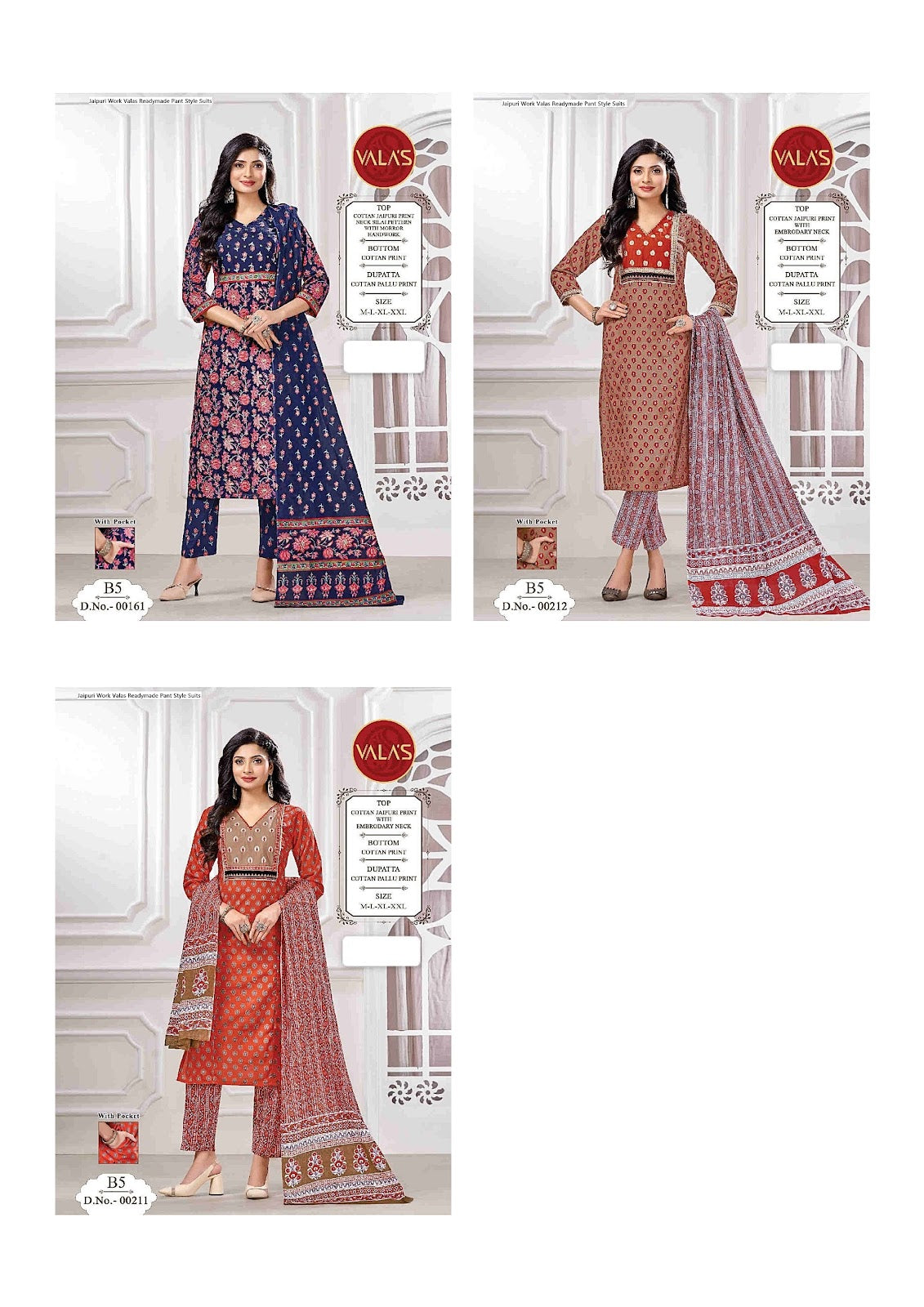 Jaipuri Work Valas Readymade Pant Style Suits Supplier Ahmedabad