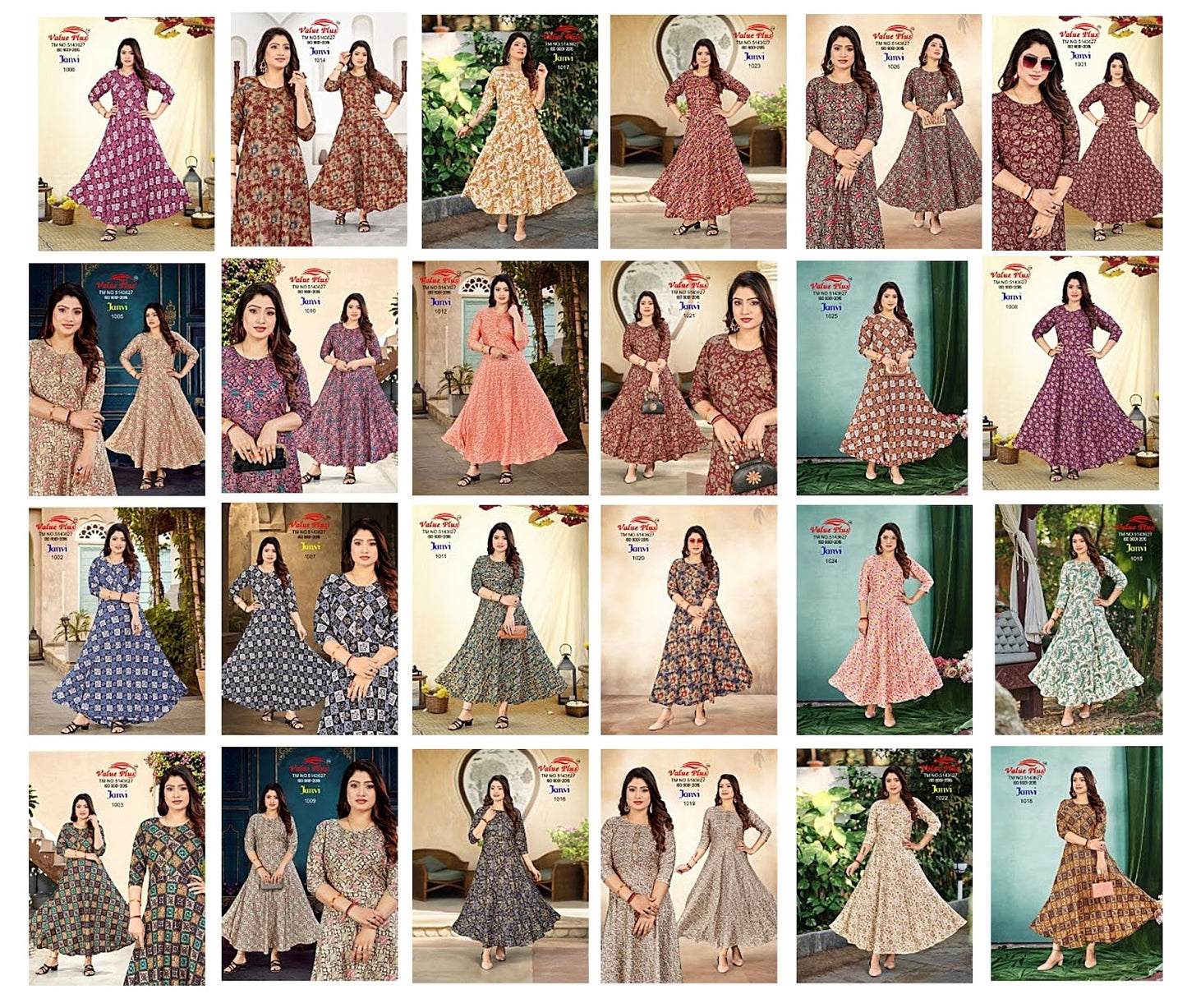 Janvi Value Plus Rayon Anarkali Kurtis Wholesaler Ahmedabad