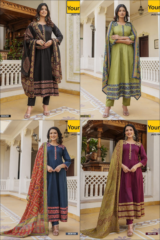 Jazz Your Cotton Readymade Anarkali Suits Supplier Gujarat