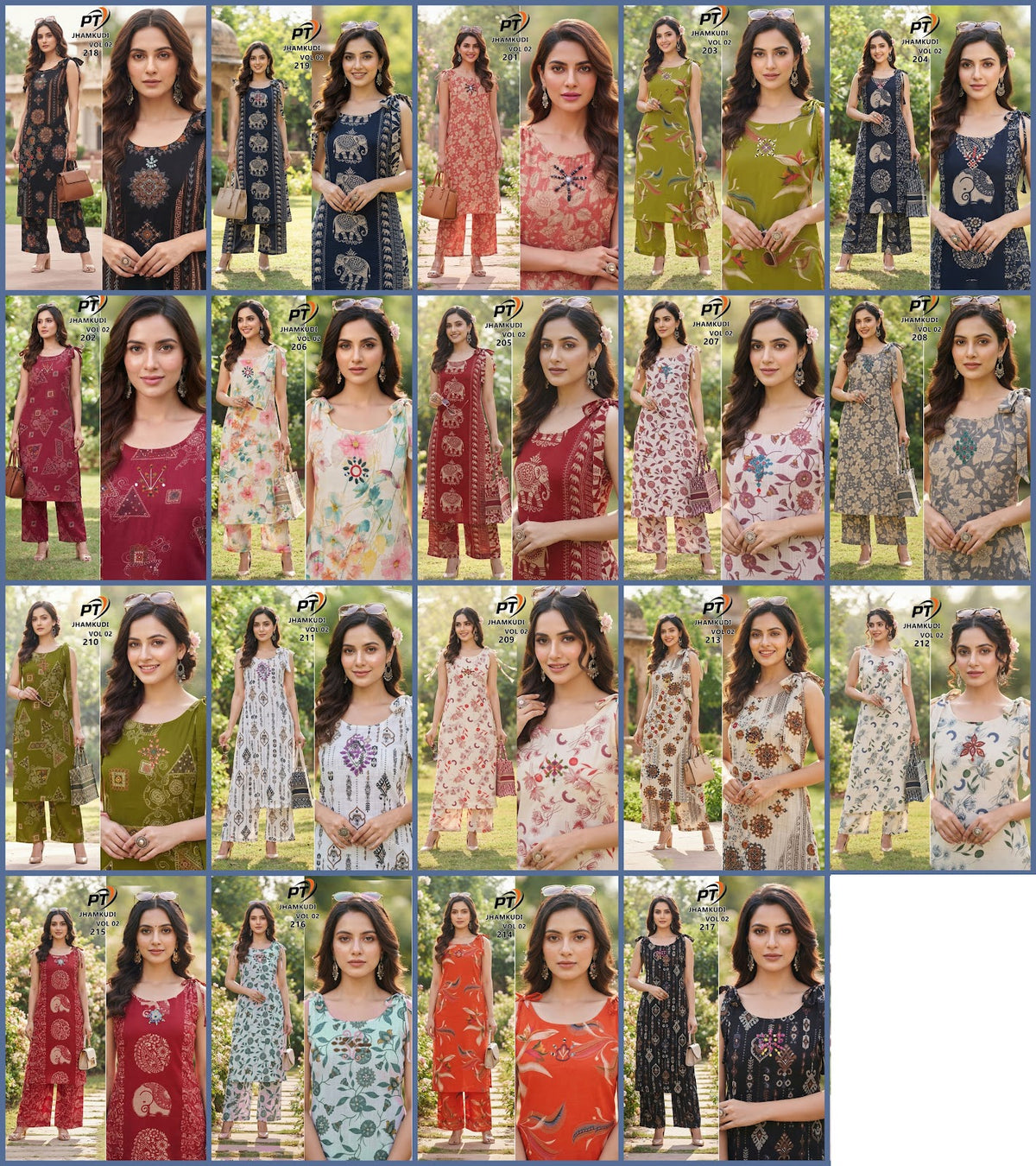 Jhamkudi Vol 2 Pt Vertican Co Ord Set Wholesaler India