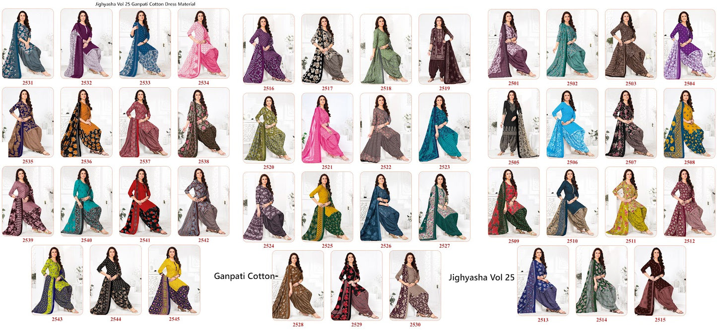 Jighyasha Vol 25 Ganpati Cotton Dress Material Exporter Gujarat