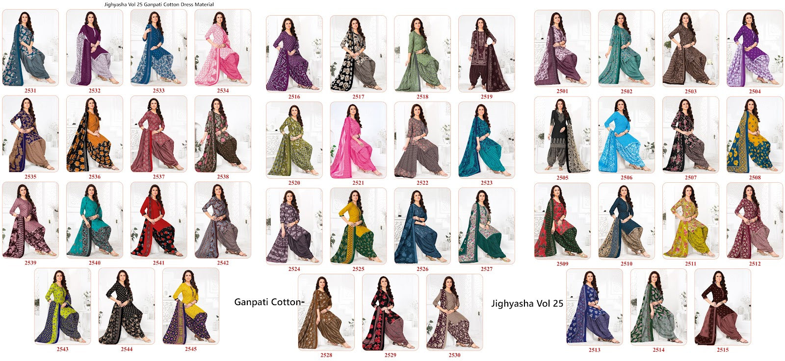 Jighyasha Vol 25 Ganpati Cotton Dress Material Exporter Gujarat