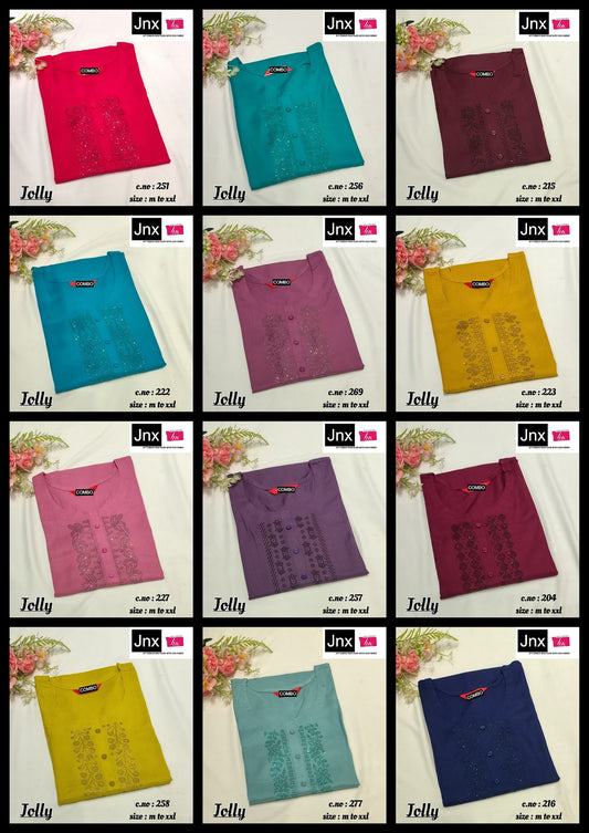 Jolly Jnx Liva Rayon Straight Cut Kurtis Exporter Gujarat