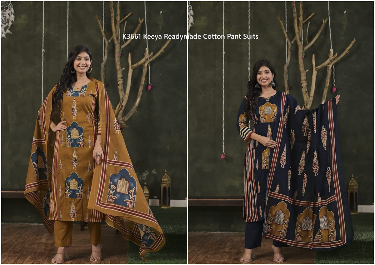 K3661 Keeya Readymade Cotton Pant Suits Wholesaler