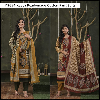 K3664 Keeya Readymade Cotton Pant Suits Wholesale