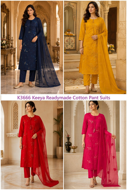 K3666 Keeya Readymade Cotton Pant Suits Wholesale Price