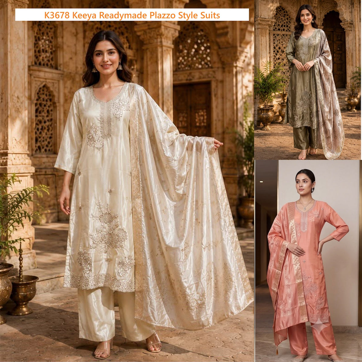 K3678 Keeya Ho Readymade Plazzo Style Suits Manufacturer Ahmedabad