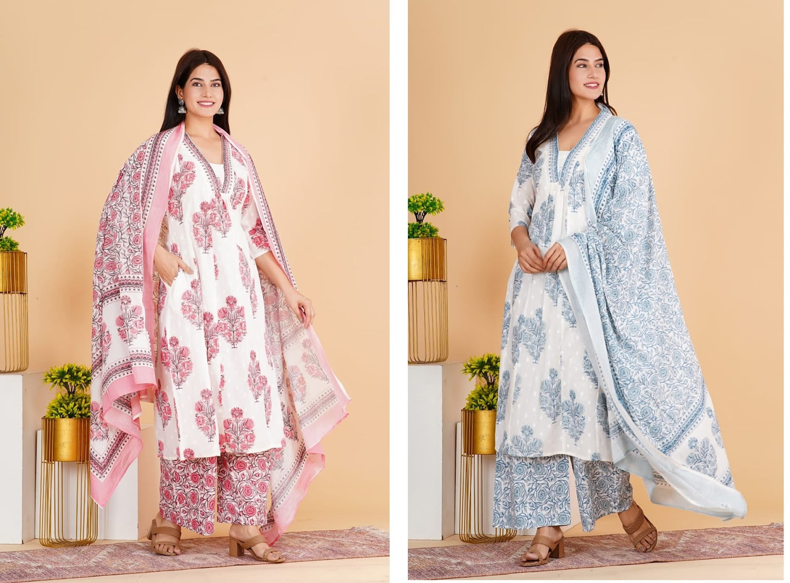 K 5412 Amba Pure Cotton Readymade Plazzo Style Suits Manufacturer