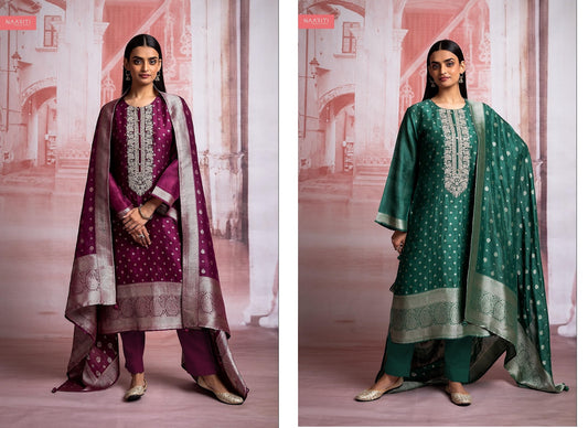 Kabeesha Naariti Silk Jacquard Pant Style Suits Supplier