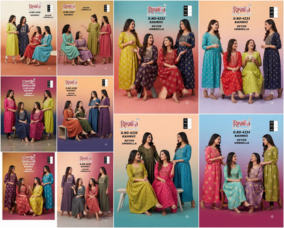 Kahnvi Plus Size Rushika Reyon Anarkali Kurtis Manufacturer India
