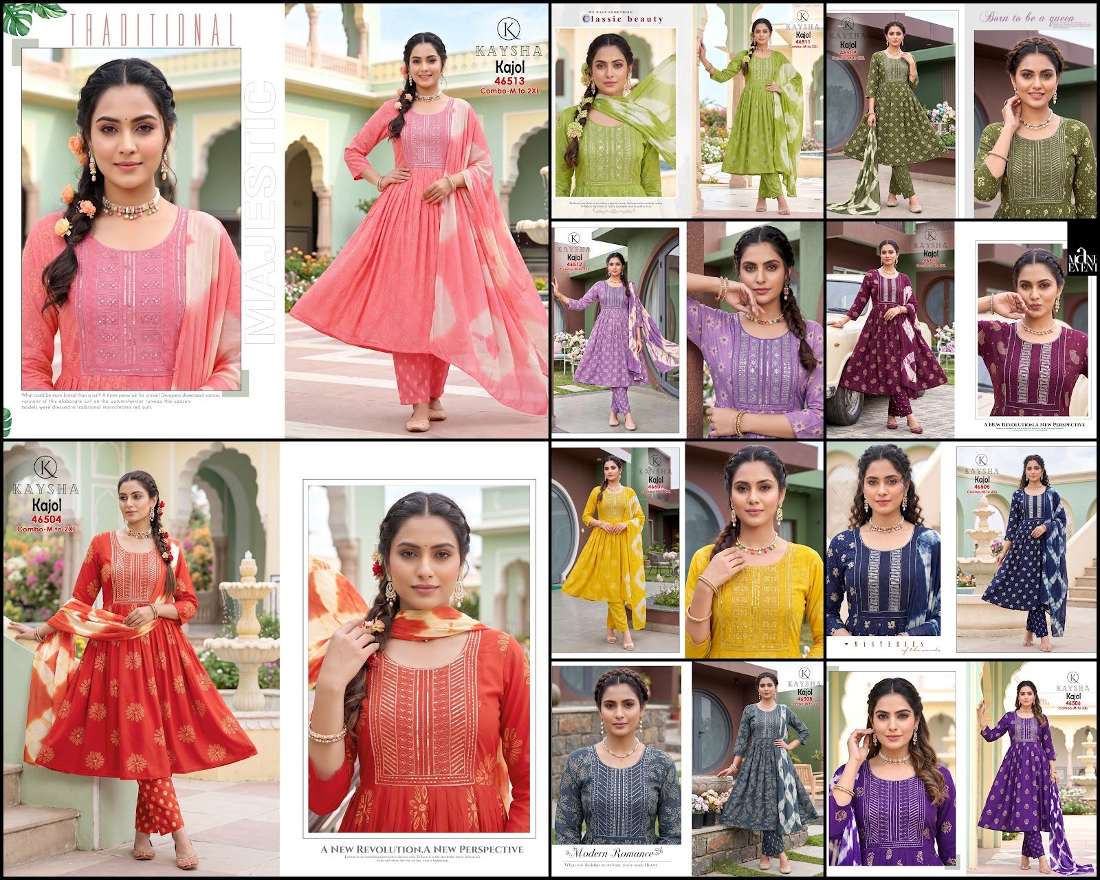 Kajol Kysa Liva Reyon Readymade Anarkali Suits Exporter India