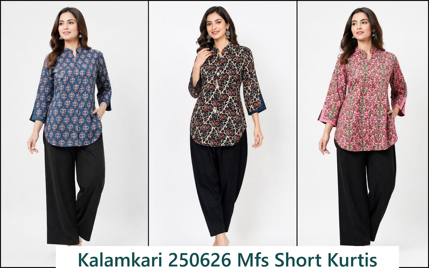 Kalamkari 250626 Mfs Cotton Short Kurtis Wholesale Price