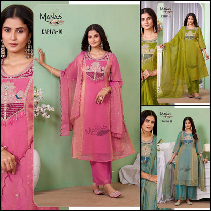 Kapiva 09-11 Manas Moss Readymade Anarkali Suits Manufacturer