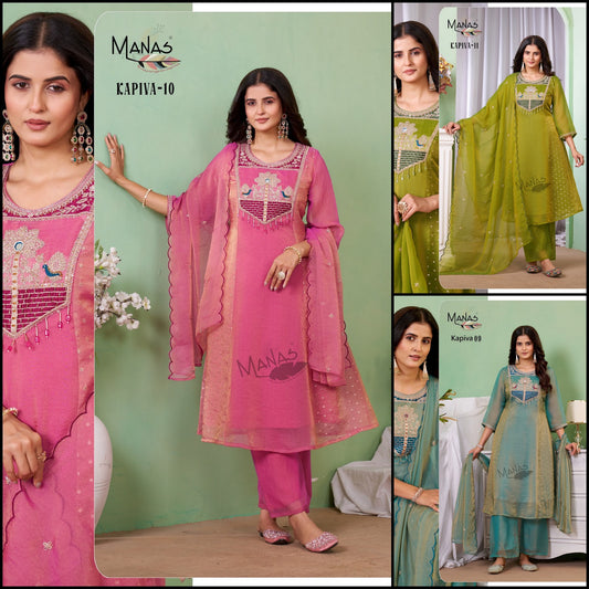 Kapiva 09-11 Manas Moss Readymade Anarkali Suits Manufacturer