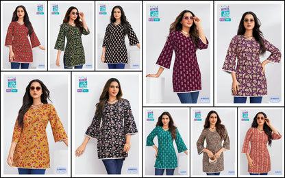 Kareena Mcm Lifestyle Cotton Short Kurtis Manufacturer