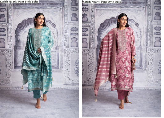 Karish Naariti Georgette Pant Style Suits Exporter India