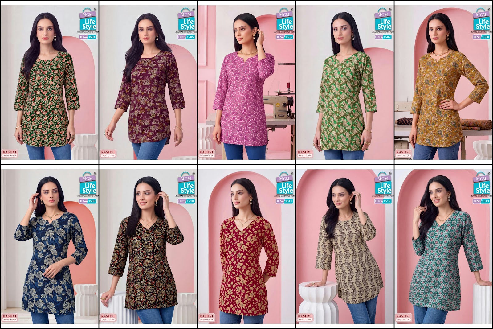 Kashvi Vol 15 Mcm Lifestyle Cotton Short Kurtis Manufacturer Gujarat