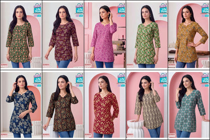 Kashvi Vol 15 Mcm Lifestyle Cotton Short Kurtis Manufacturer Gujarat
