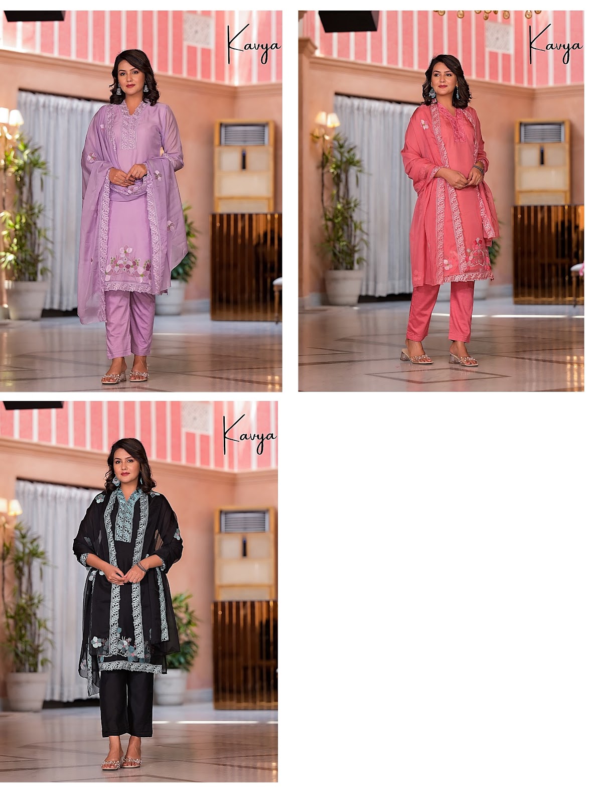 Kavya Colors Afsana Organza Readymade Pant Style Suits Exporter India