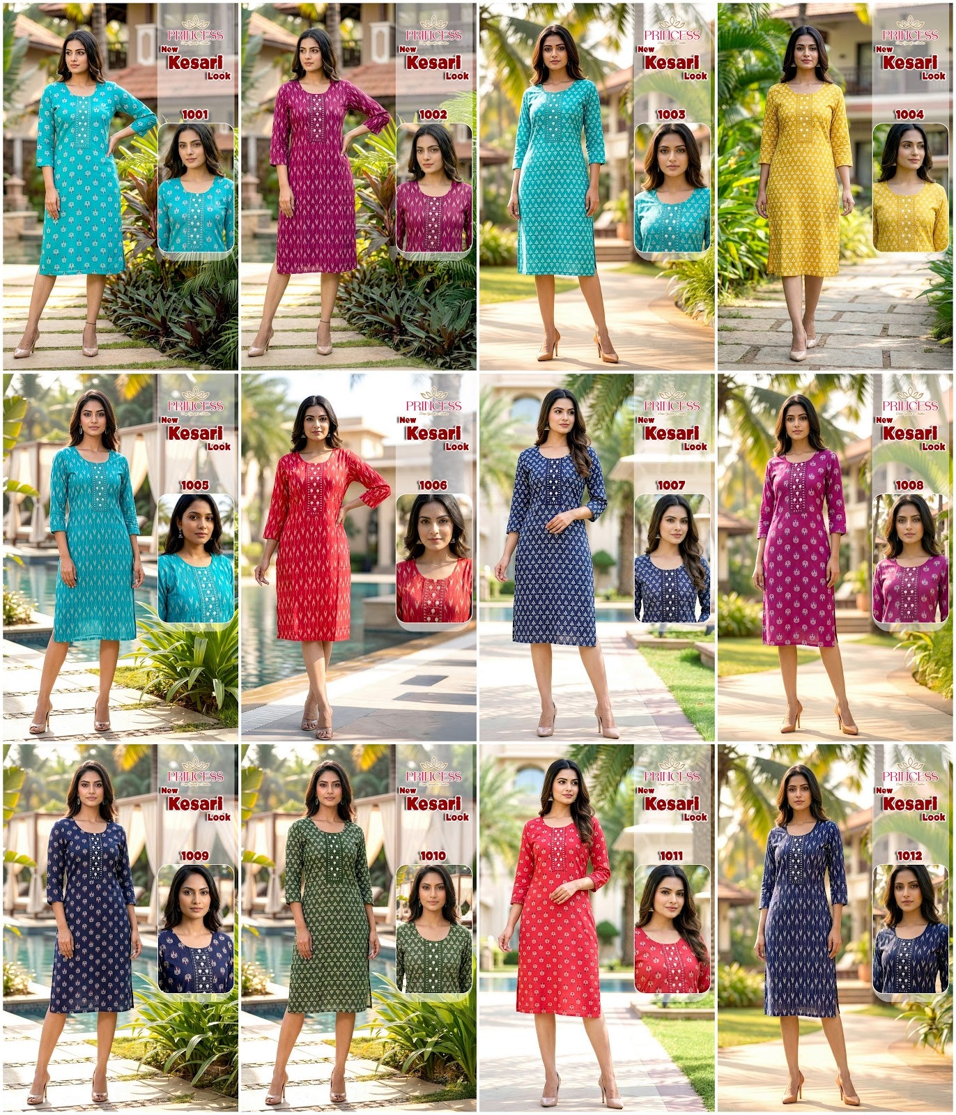 Kesari Princess Creation Reyon Knee Length Kurtis Supplier India