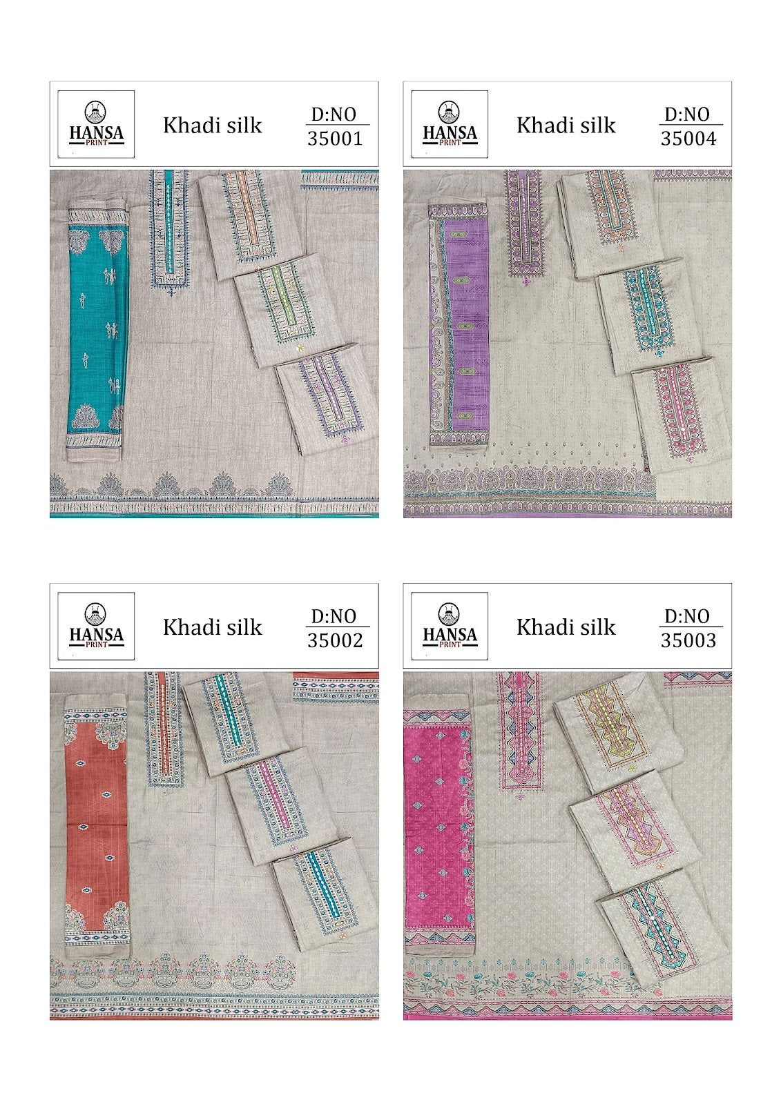 Khadi Silk 0709 Hansa Prints Salwar Suits Exporter Gujarat