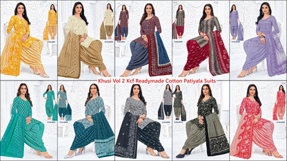 Khusi Vol 2 Kcf Readymade Cotton Patiyala Suits Supplier Ahmedabad