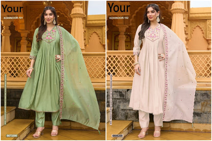 Kohinoor Your Roman Silk Readymade Anarkali Suits Wholesale