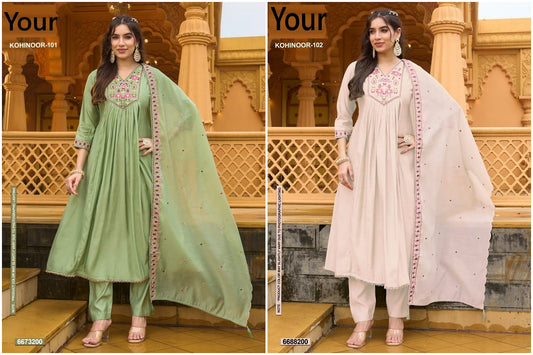 Kohinoor Your Roman Silk Readymade Anarkali Suits Wholesale