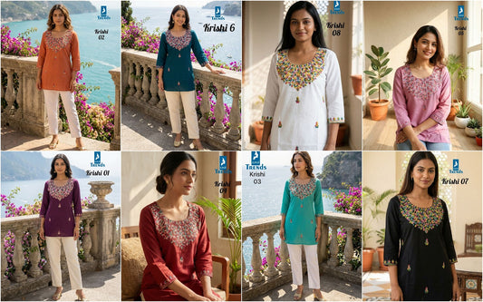 Krishi Kaya Trends Rayon Short Kurtis Wholesaler India