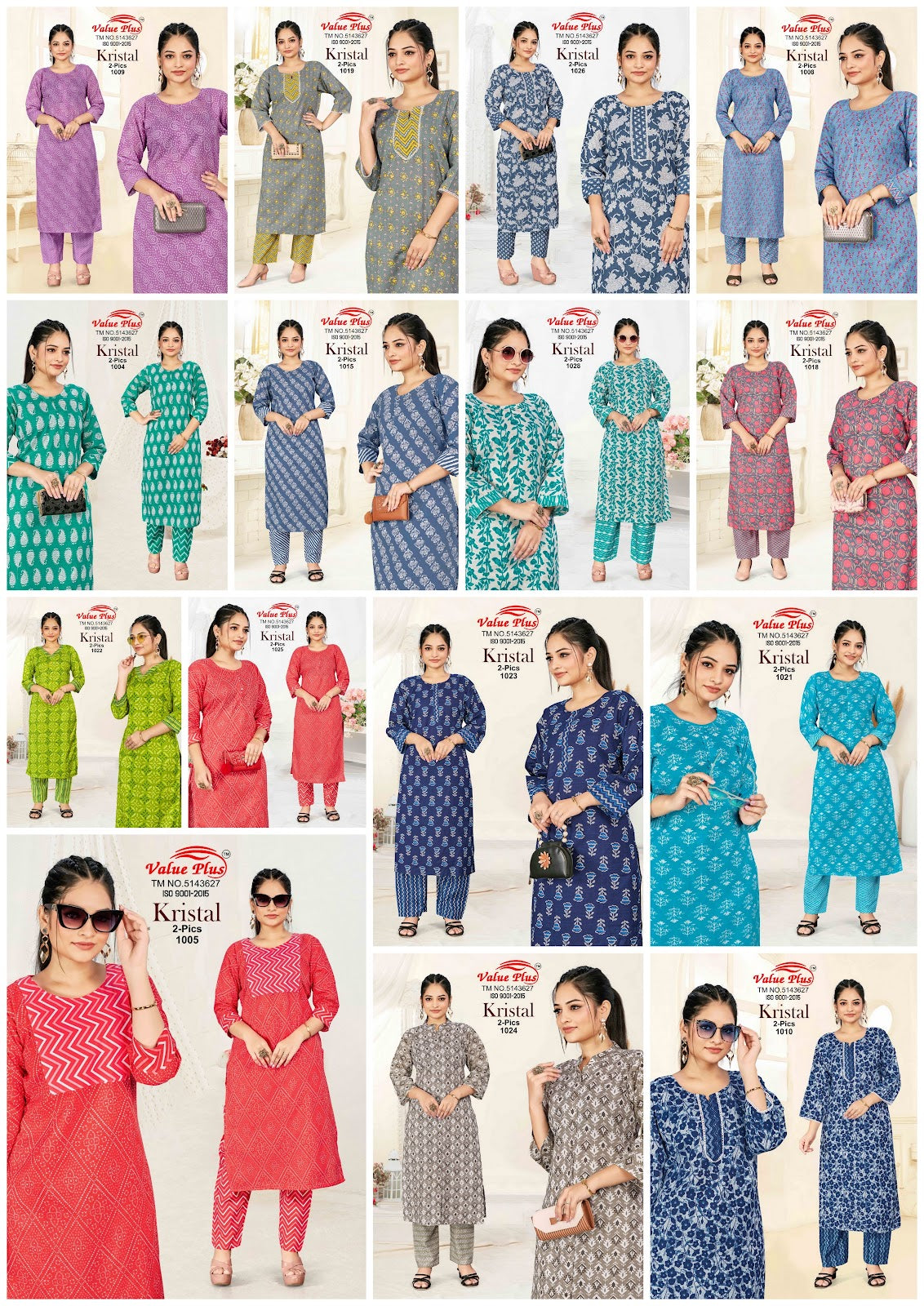 Kristal 2 Value Plus Cotton Kurti Pant Set Manufacturer
