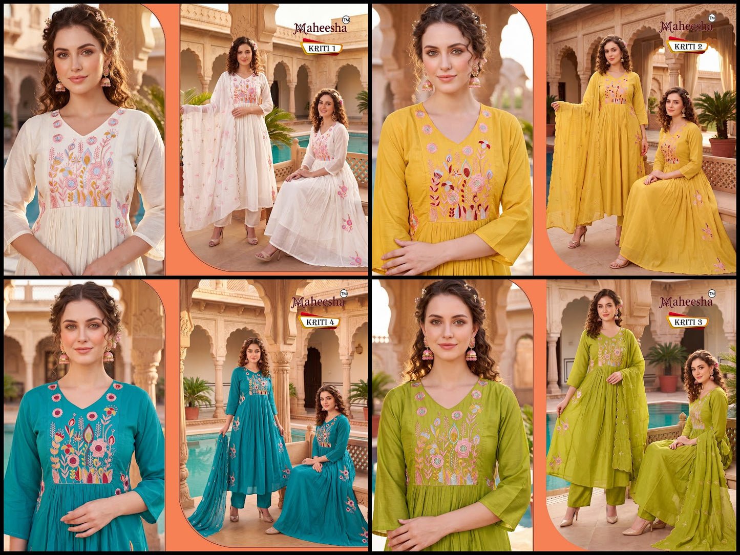 Kriti Maheesha Chanderi Readymade Anarkali Suits Wholesaler