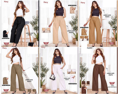 Lace Pants 0509 Flory Linen Branded Palazzo Exporter Gujarat