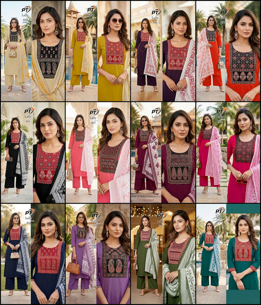 Lally Vol 8 Pt Dhabu Cotton Readymade Plazzo Style Suits Wholesaler India