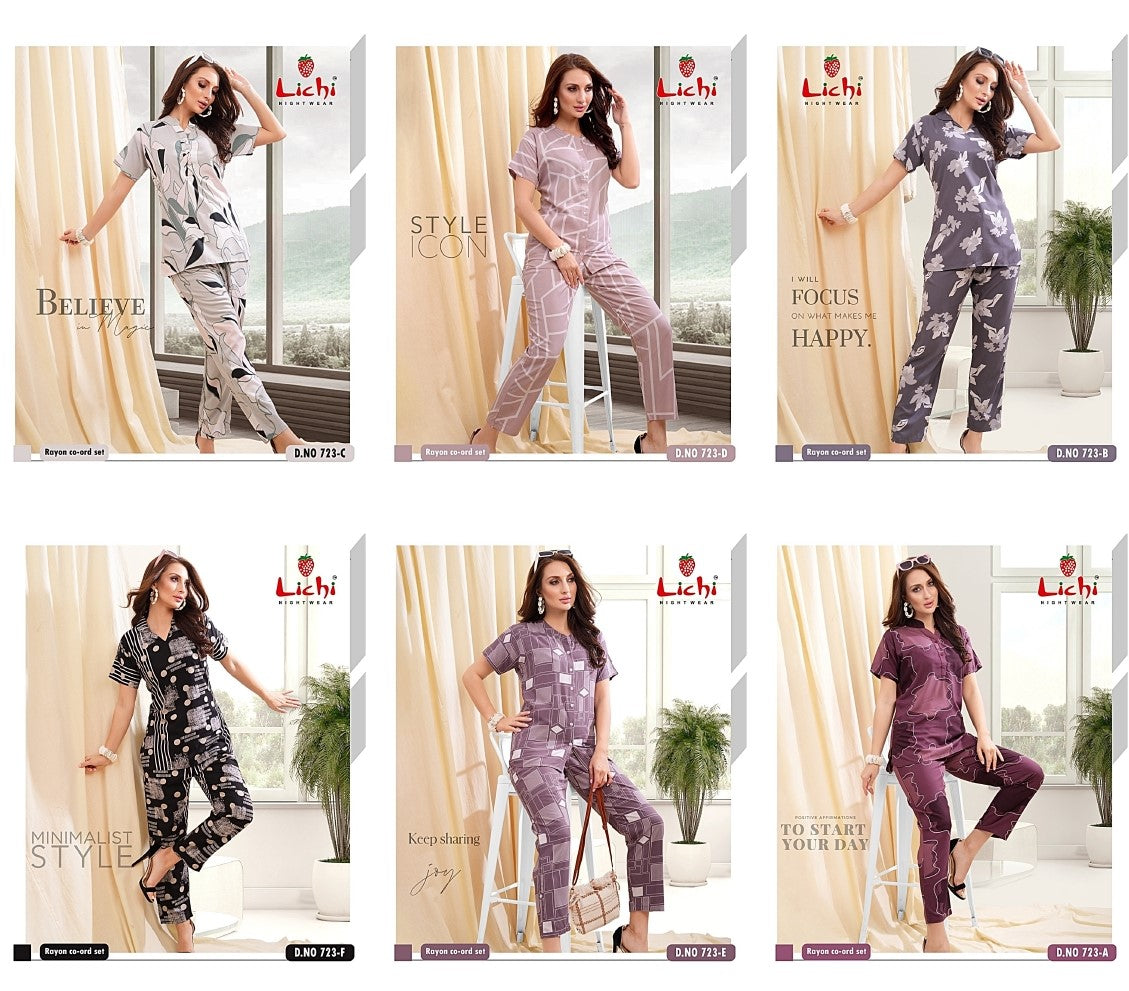723 Lichi Rayon Co Ord Set Exporter India