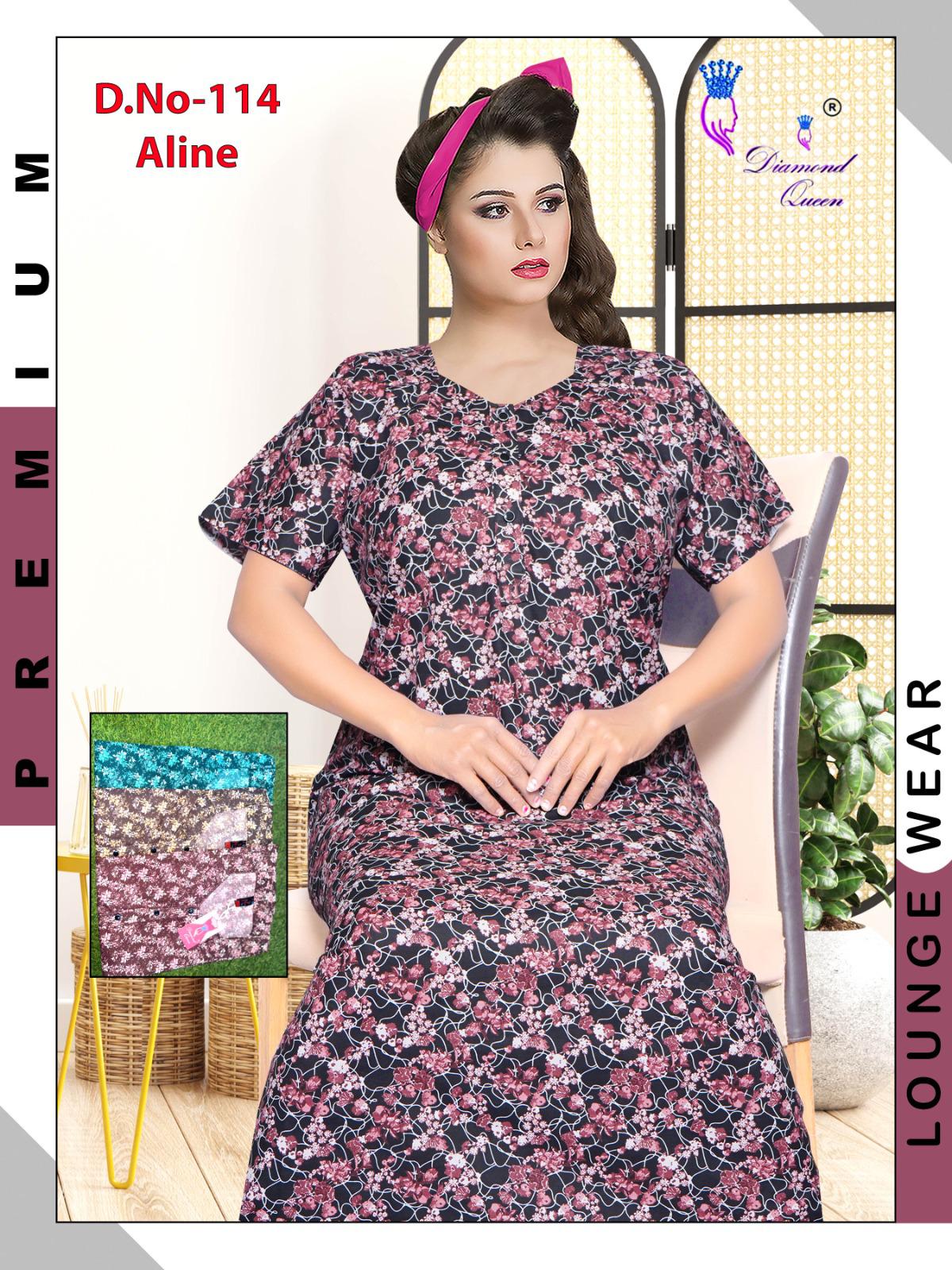 A Line Cotton Diamond Queen Night Gowns Wholesale Rate