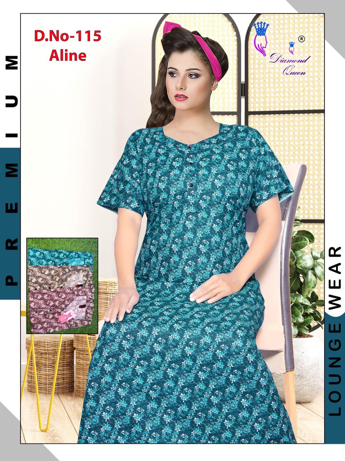 A Line Cotton Diamond Queen Night Gowns Wholesale Rate