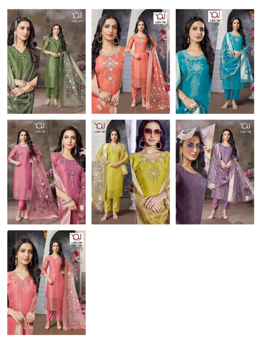 Liza You Simmer Tissue Readymade Pant Style Suits Exporter Gujarat