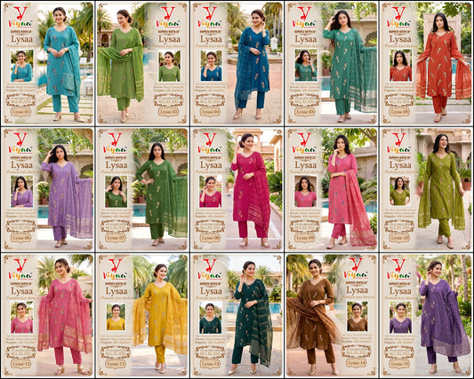 Lysaa Viyaa Chanderi Readymade Pant Style Suits Supplier Gujarat