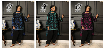 Nfs 1163 Naimat Fashion Studio Satin Pakistani Readymade Suits Wholesale Rate