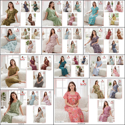 Madhuri 0909 Lichi Cotton Night Gowns Exporter
