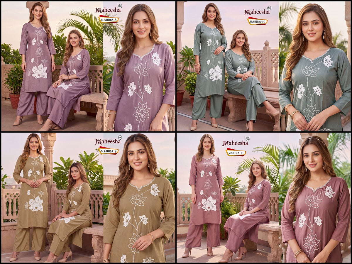 Mahira 8 To 11 Maheesha Silk Co Ord Set Wholesaler Ahmedabad