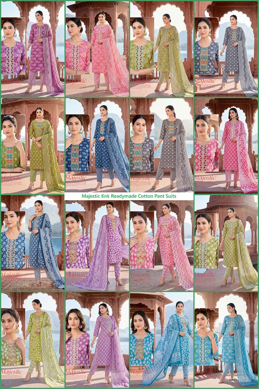 Majestic Knk Readymade Cotton Pant Suits Wholesale