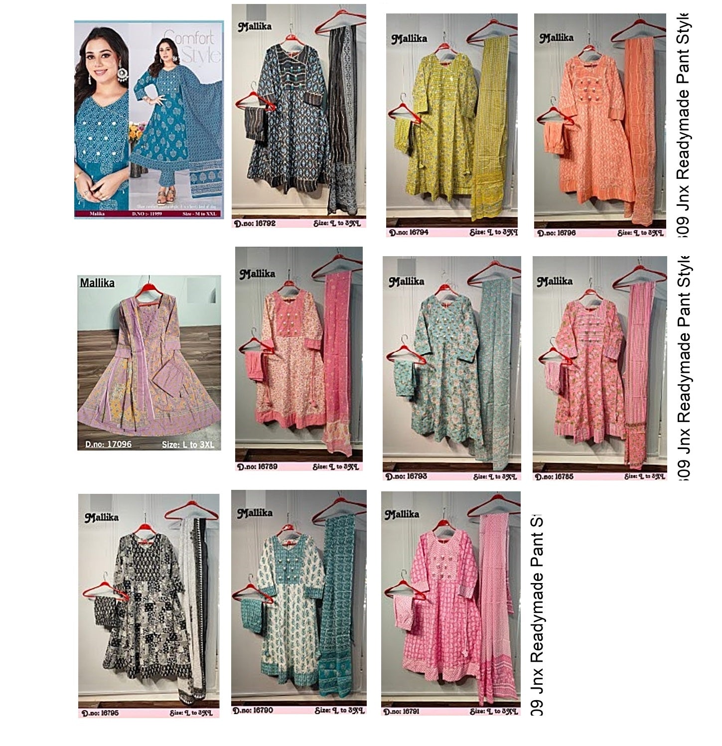 Mallika 0309 Jnx Cambric Cotton Readymade Pant Style Suits Exporter Gujarat