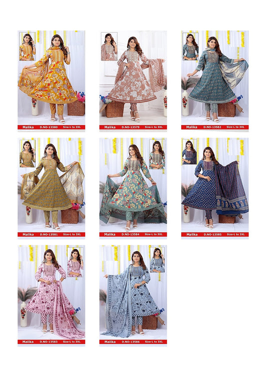 Mallika Jnx Cambric Cotton Readymade Pant Style Suits Exporter Gujarat