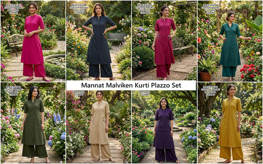 Mannat Malviken Cotton Kurti Plazzo Set Supplier Ahmedabad