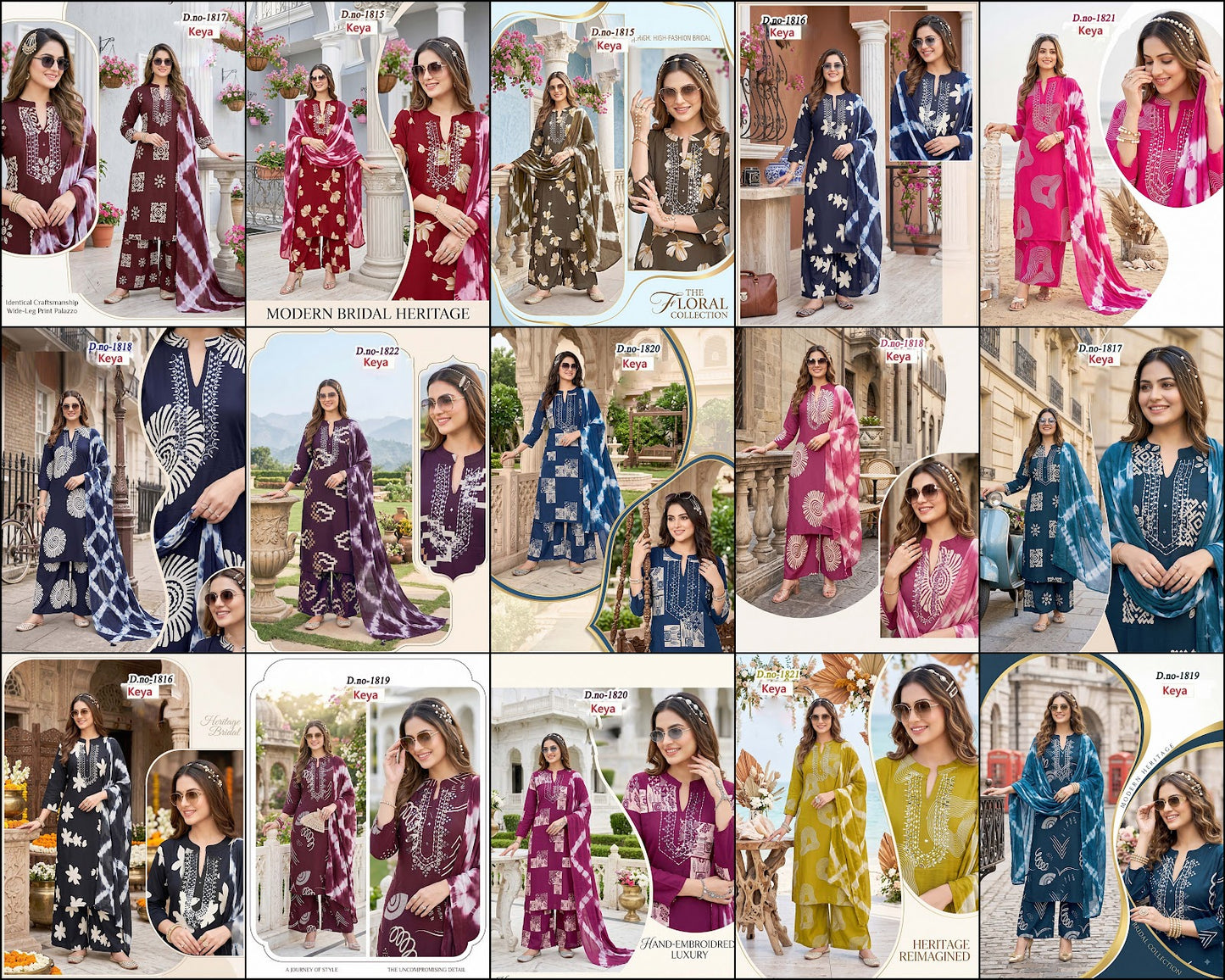 Manual Work 0509 Keya Rayon 18Kg Readymade Plazzo Style Suits Wholesale