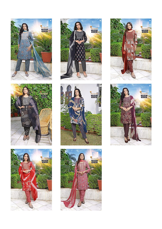 Marigold Jnx Rayon Readymade Pant Style Suits Exporter Gujarat